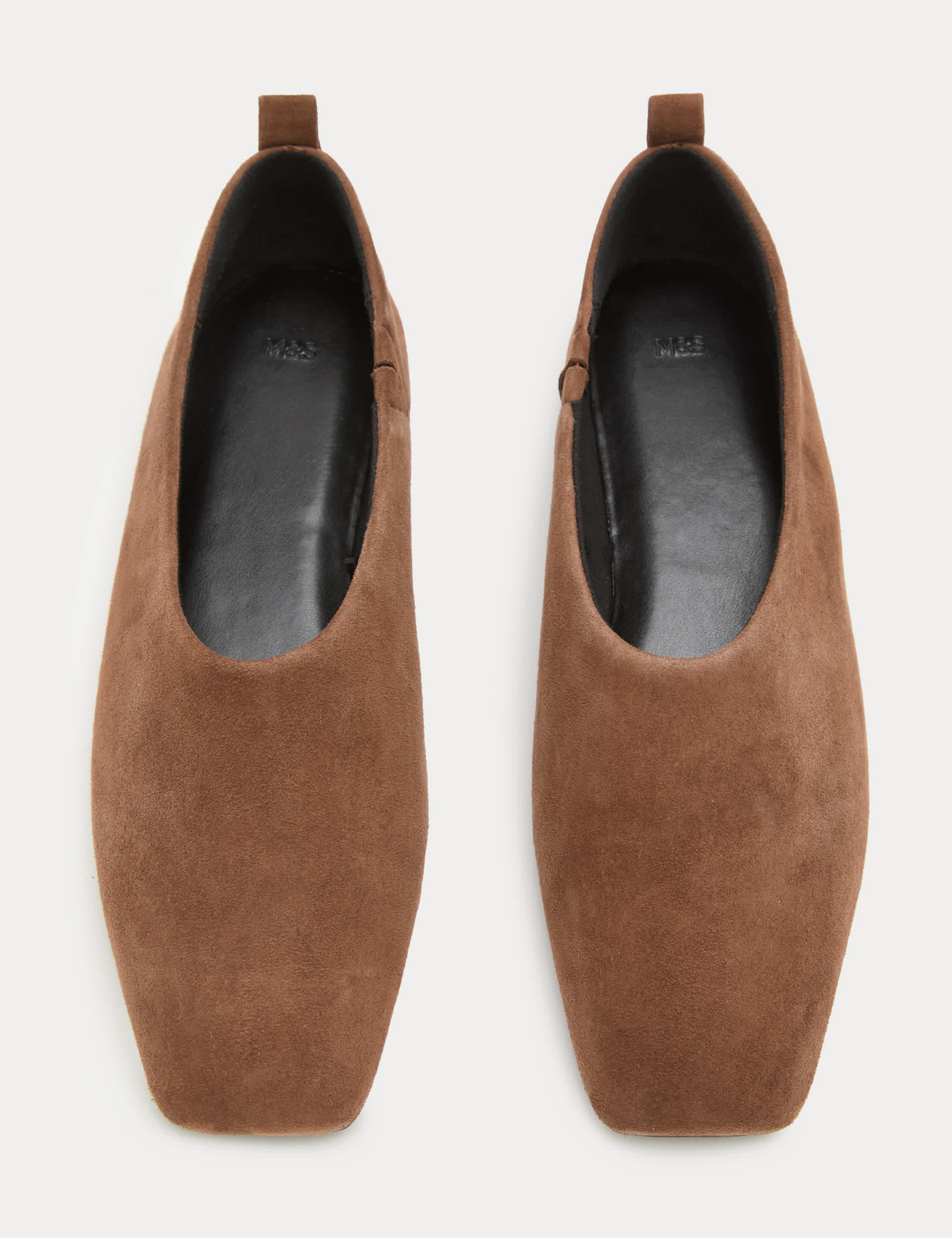 Suede Flat Chisel Toe Ballet Pumps