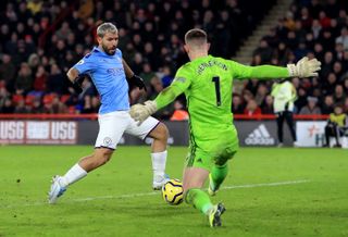 Sergio Aguero, left, has scored 16 Premier League goals this season