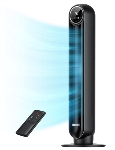 Dreo Tower Fan for Bedroom, 28ft/s Velocity, Ultra Quiet Fan, 8 Speeds