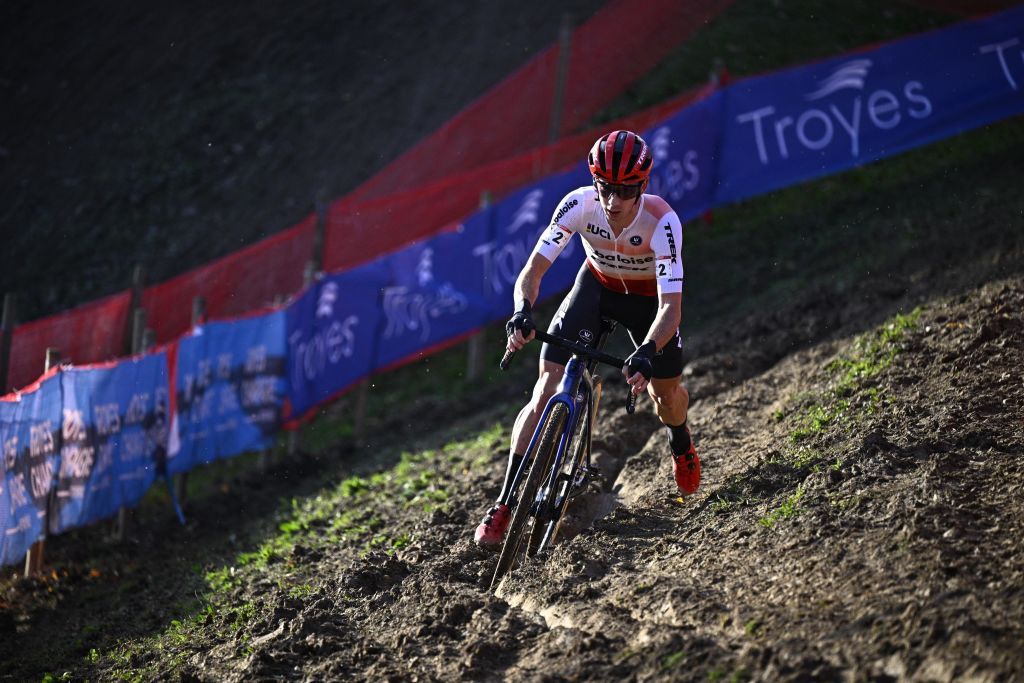 Dutch Lars Van Der Haar pictured in action during the mens elite race at the World Cup cyclocross cycling event in Troyes France stage 4 out of 14 of the UCI World Cup cyclocross competition Sunday 19 November 2023BELGA PHOTO JASPER JACOBS Photo by JASPER JACOBS BELGA MAG Belga via AFP Photo by JASPER JACOBSBELGA MAGAFP via Getty Images