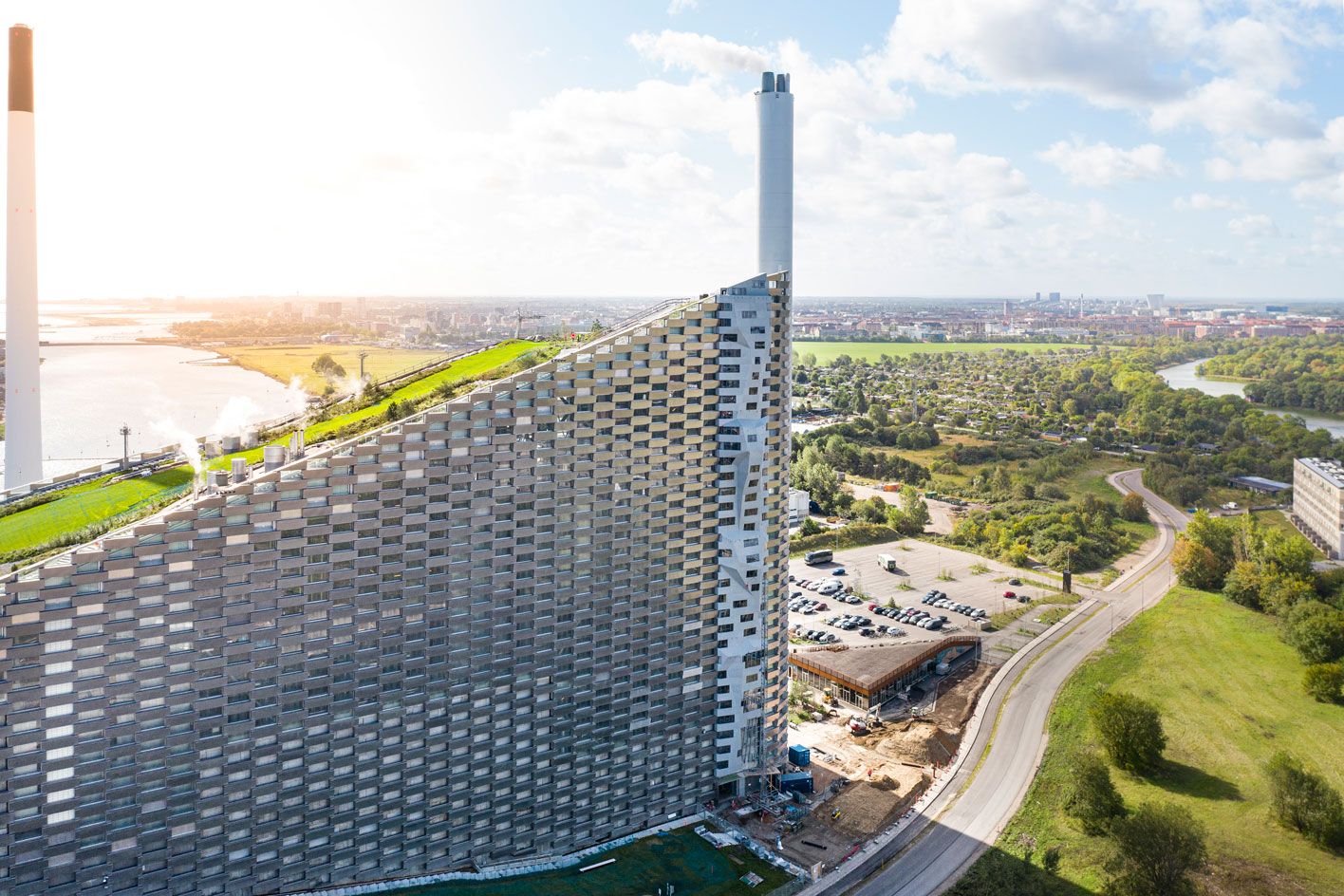 Aerial view of the Amager Resource Center in Copenhagen