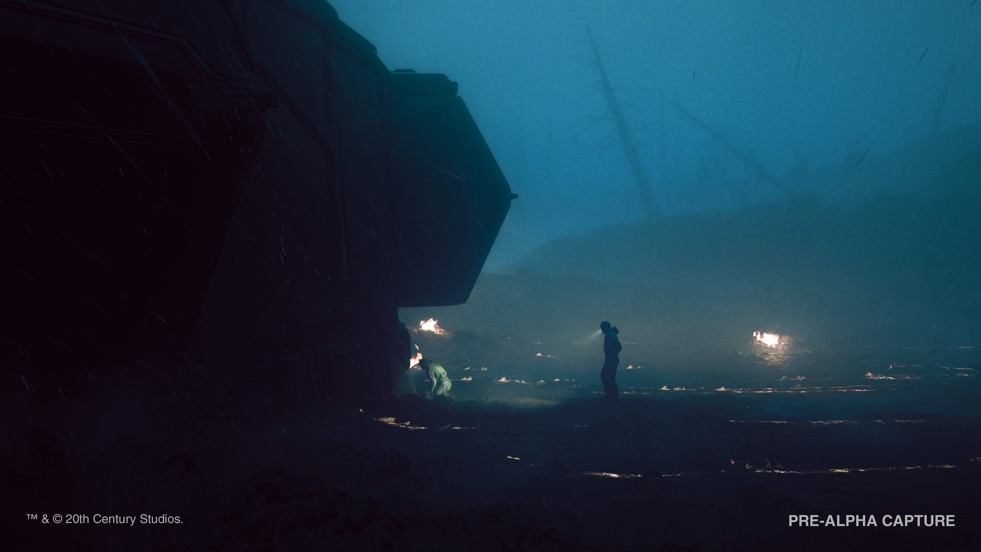 The misty crash shite exterior in Alien Isolation 2