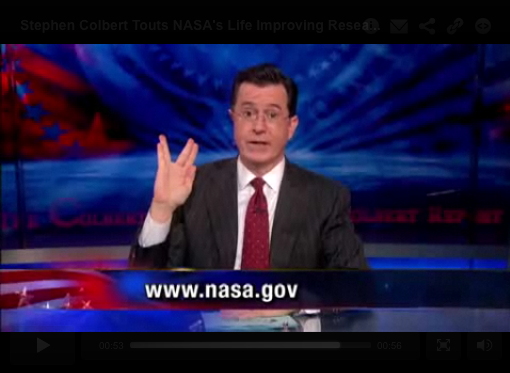 Stephen Colbert Makes a Vulcan Hand Sign