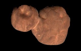 A composite image of the Kuiper Belt object Arrokoth.