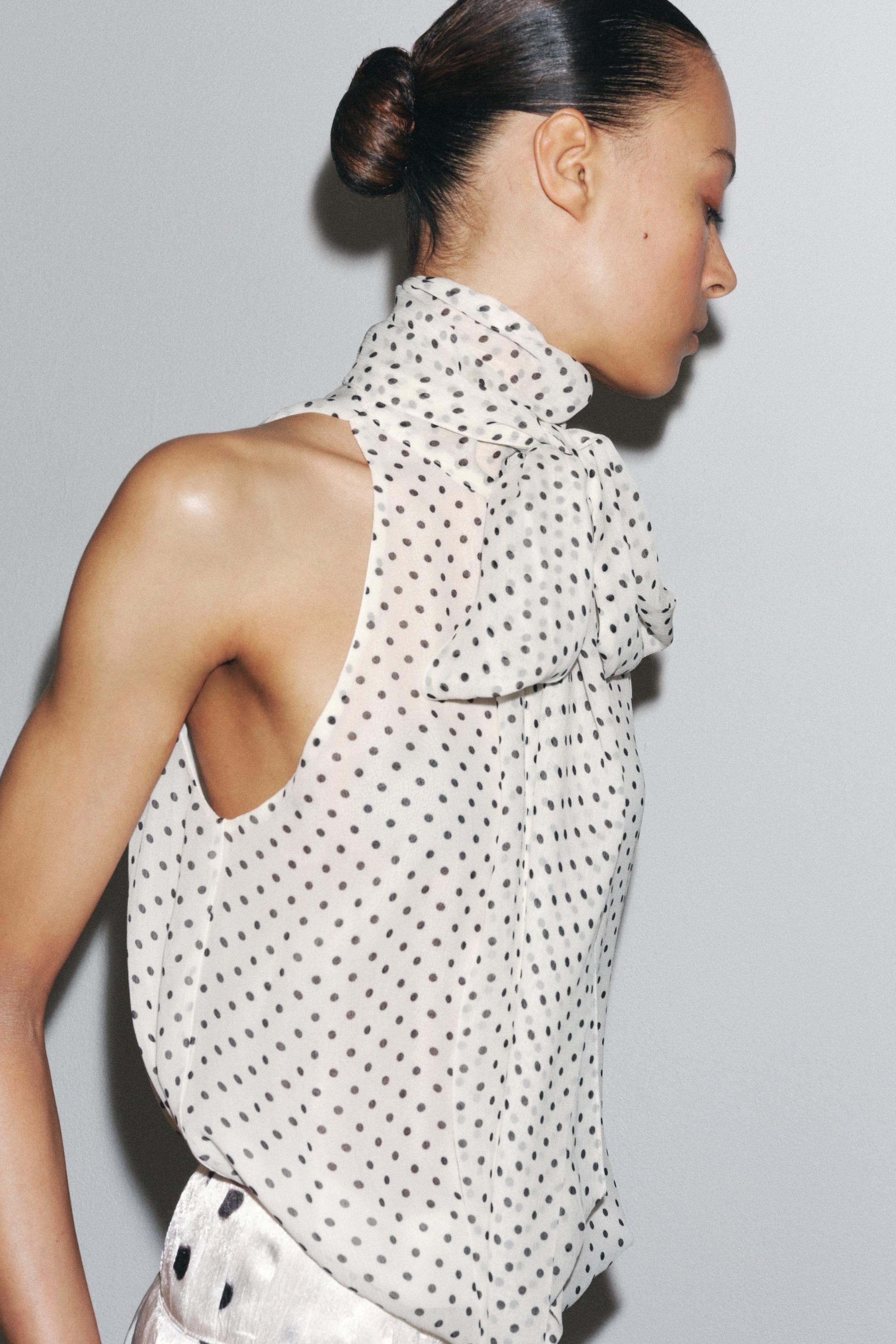 Zw Collection Polka Dot Halter Top