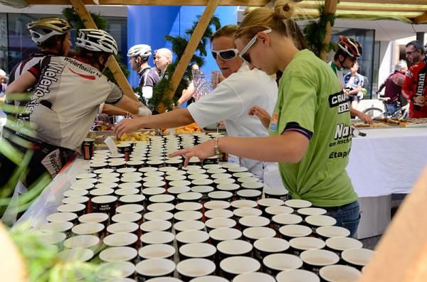 The aid station at the finish.