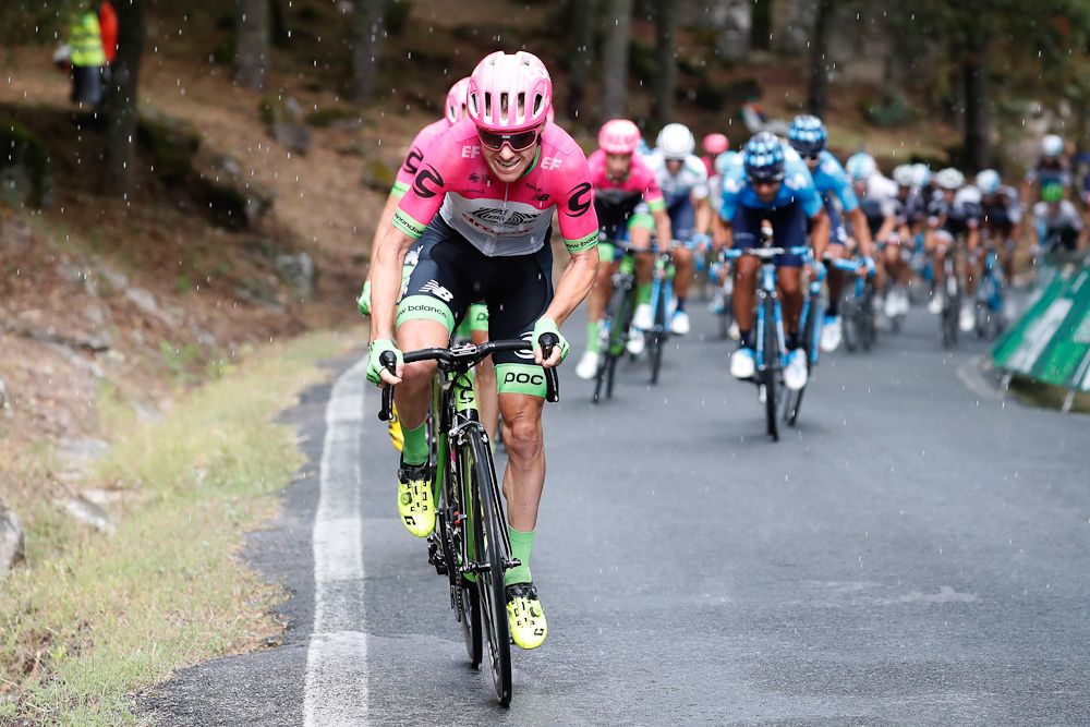 Simon Clarke pushes the pace during stage 11 at the Vuelta