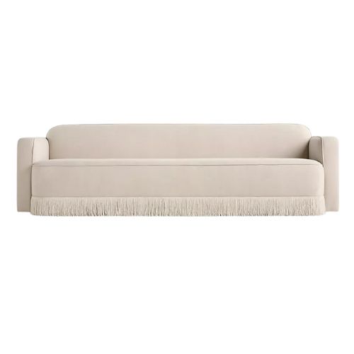Sinclair Performance Linen Fringe Sofa, 80&quot;