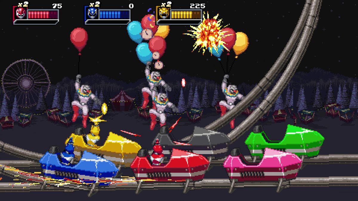 pixel art power rangers doing battle with foes in Mighty Morphin Power Rangers Rita's Rewind