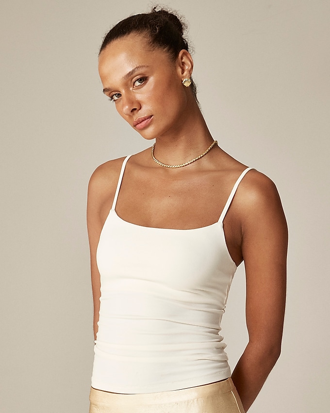Stretch Cotton Shelf-Bra Tank Top