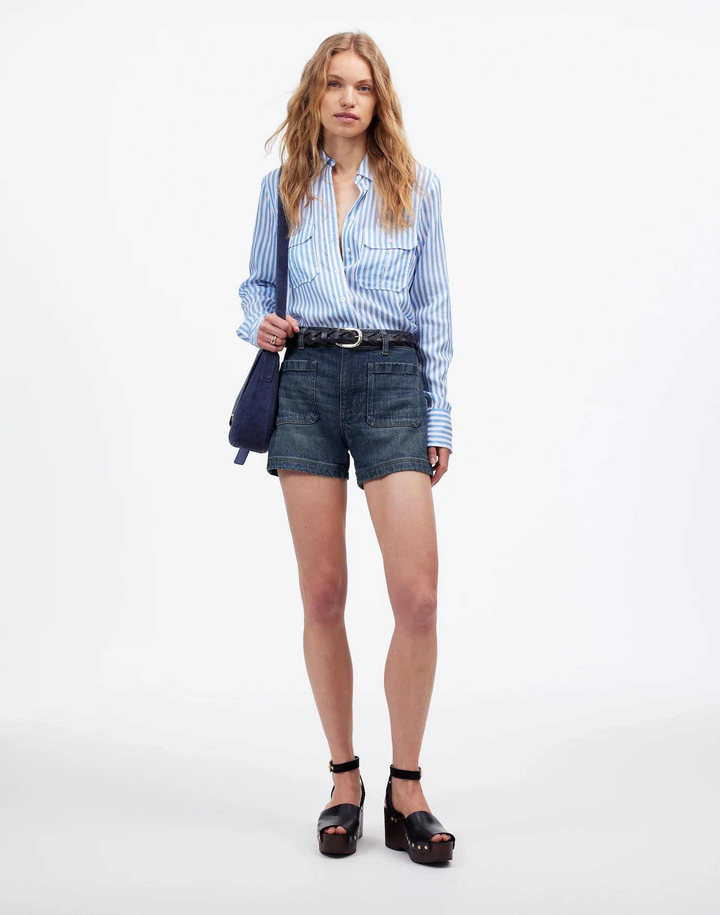 The Curvy '90s Mid-Length Jean Short in Pearlman Wash