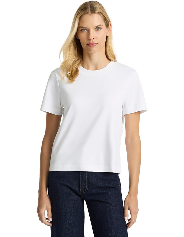 Presics Women&amp;rsquo;s Supima&amp;reg; Box Cut T-Shirt - White - X-Small &amp;ndash; Usa-Grown Cotton, Relaxed Fit, Cropped Length, Crew Neck, Short Sleeve