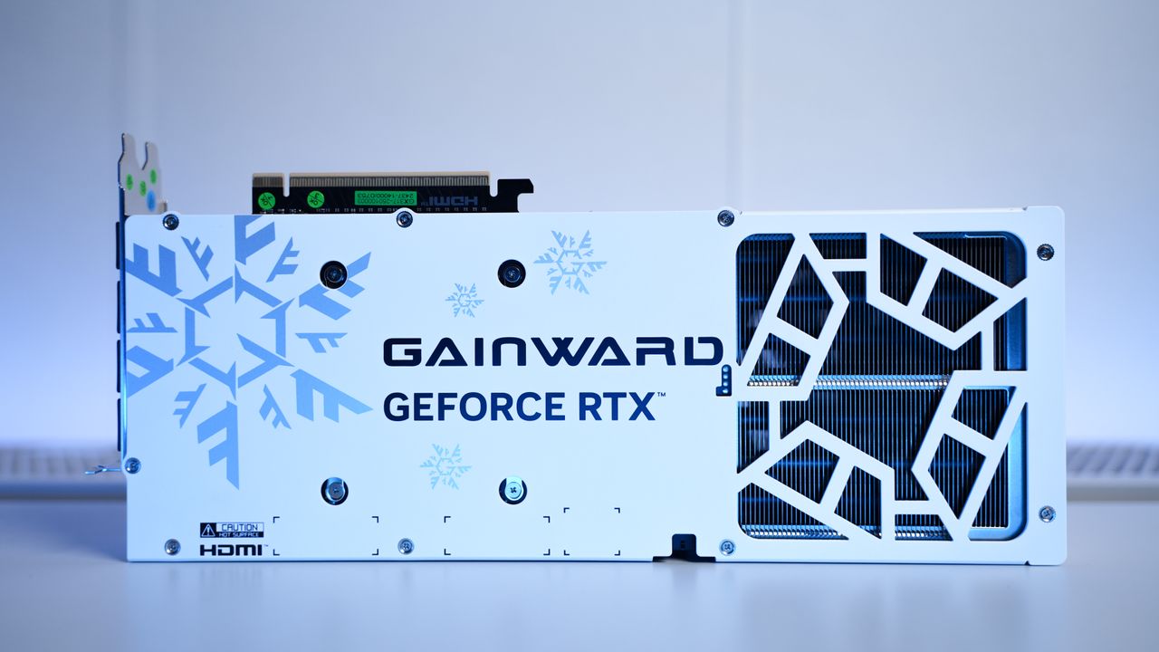 Gainward's China-exclusive 5090 D card, in white with snowflake accents
