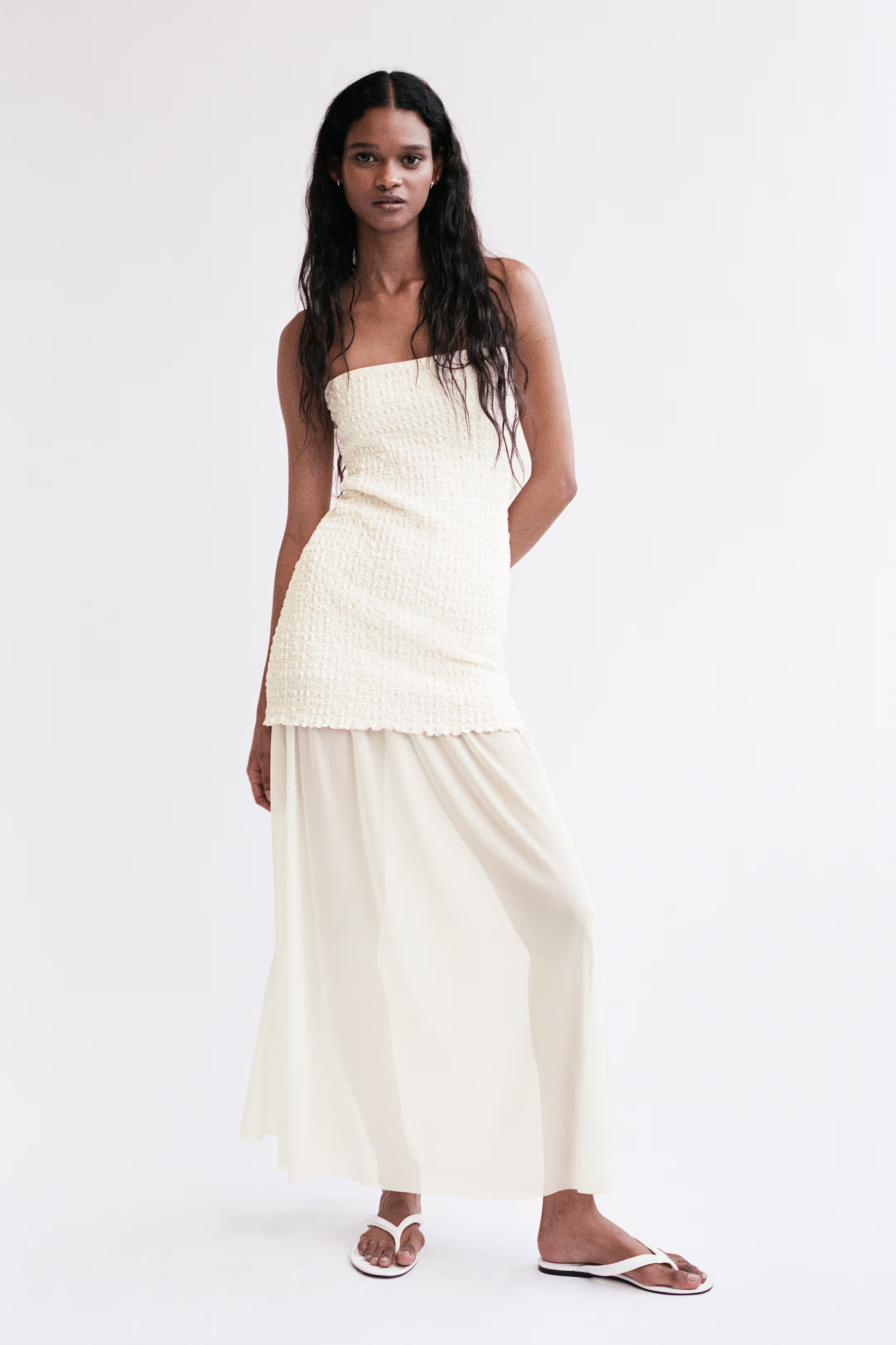 H&M, Dual-Fabric Bandeau Dress