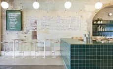 An image of the counter and the menu at Piccolina Gelateria restaurant in Melbourne