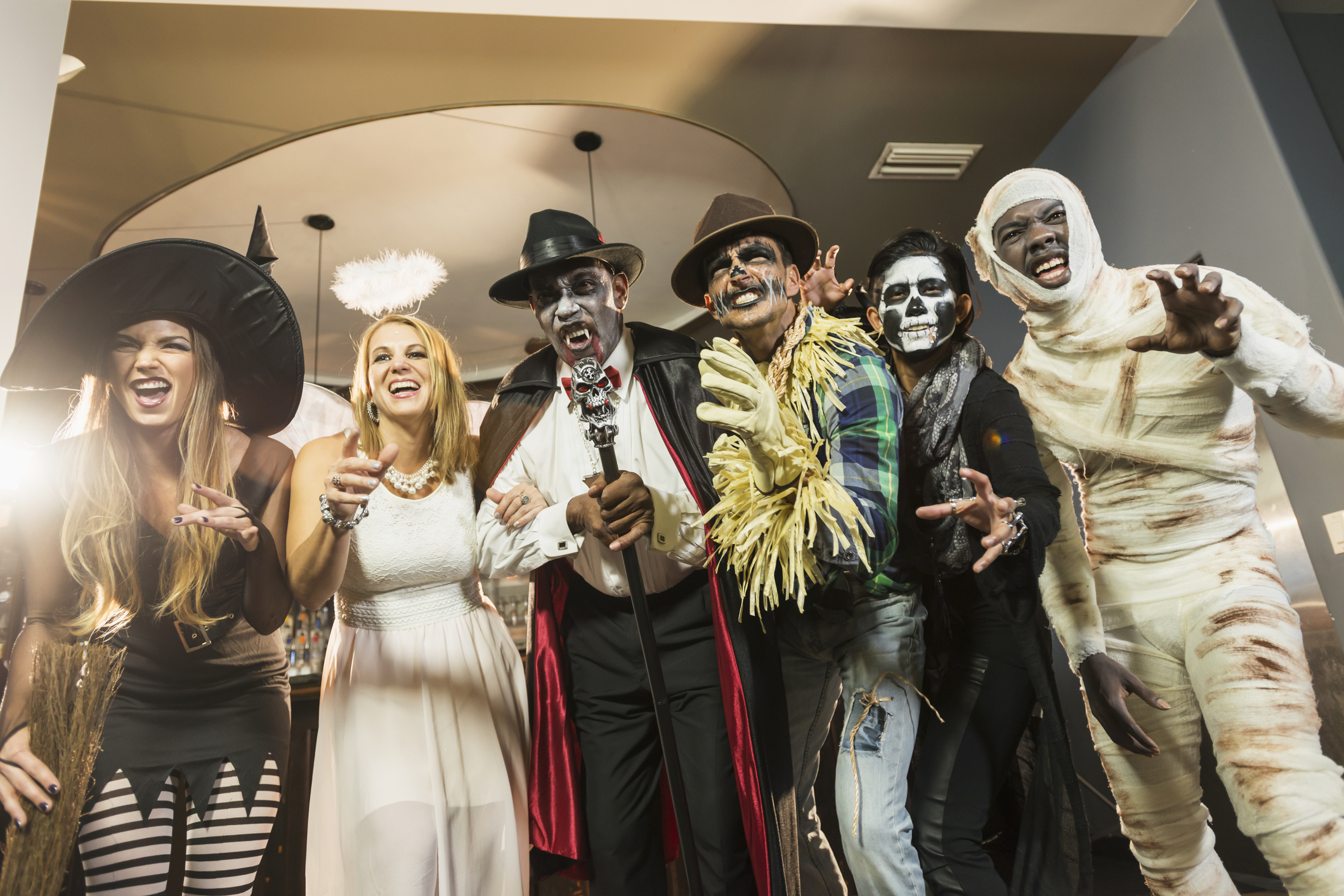 Group of older adults dressed up for Halloween