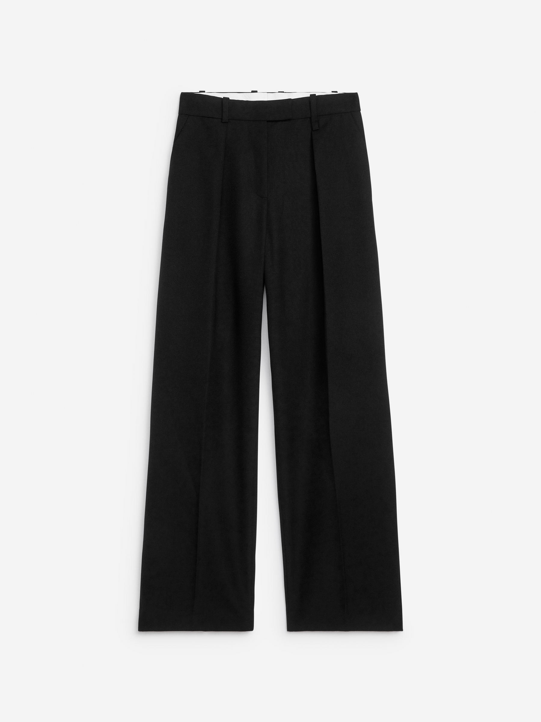 High-Waist Pleated Trousers &amp;ndash; Black &amp;ndash; Women &amp;ndash; Arket Gb