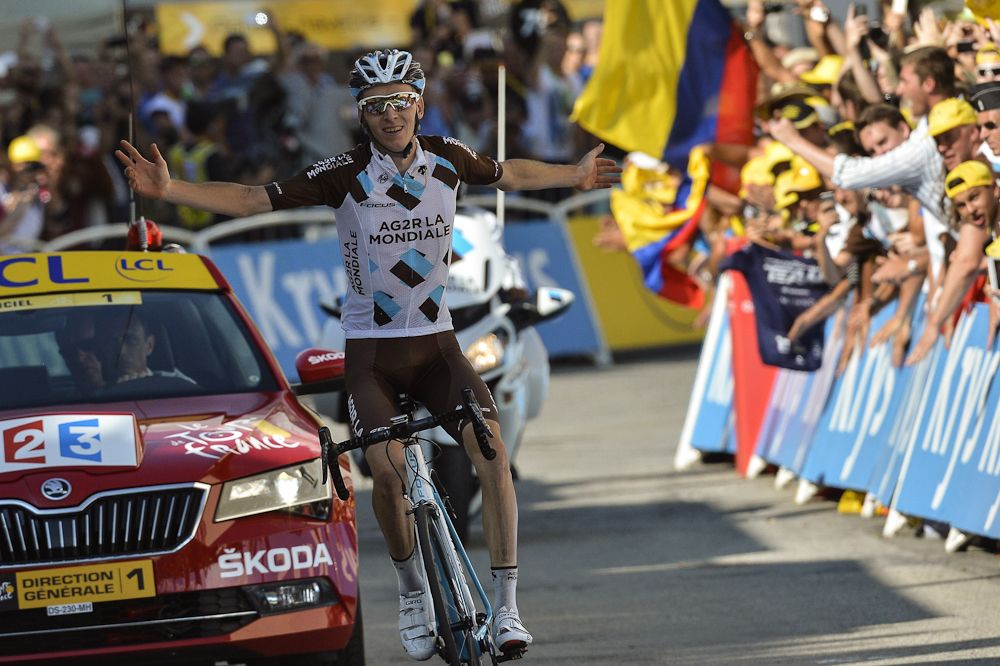 Romain Bardet wins stage 18 at the 2015 Tour de France.