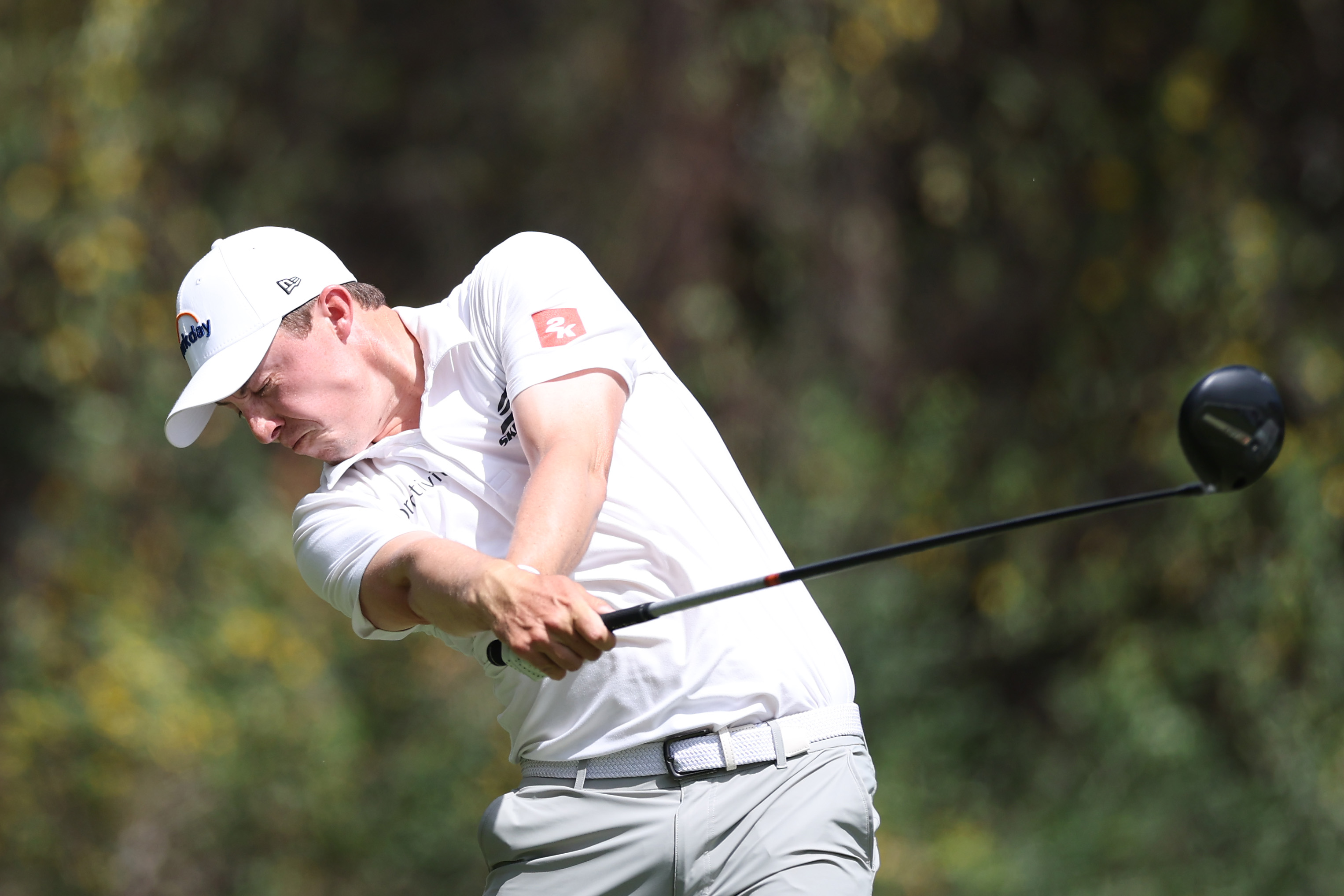 Matt Fitzpatrick hits a driver off the tee