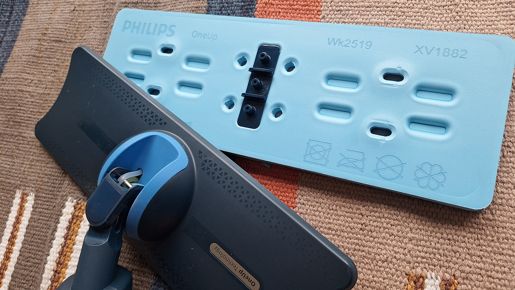 Philips OneUp 5000 electric mop in reviewer's kitchen