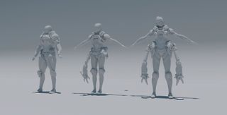 Image on a 3D art tutorial on going from VR to a sci-fi concept to create a futuristic robot figure