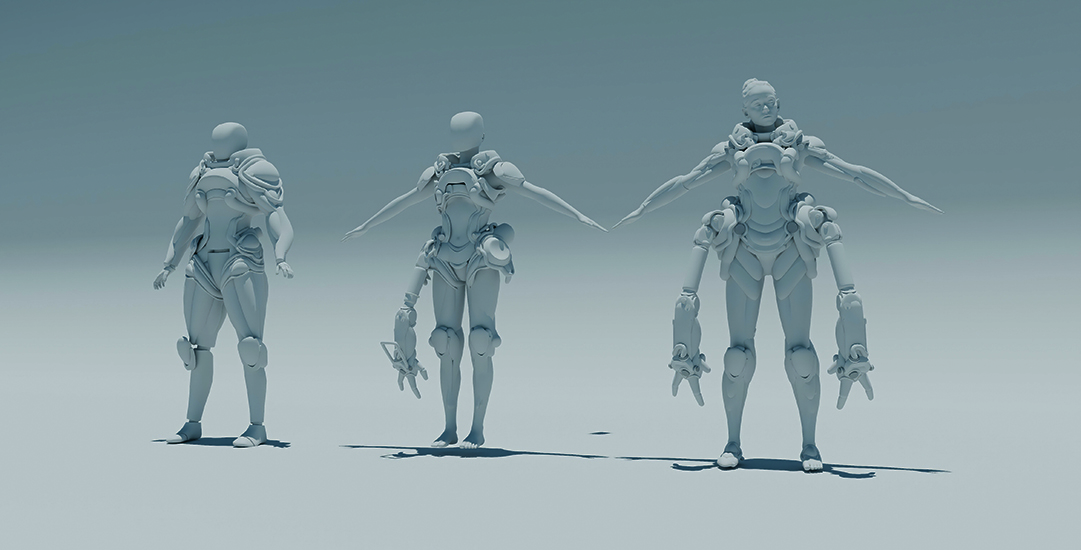 Bart Tchorzewski combines new and more traditional 3D modelling to create a futuristic robot figure.