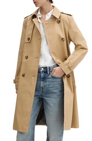 Classic Double Breasted Water Repellent Cotton Trench Coat