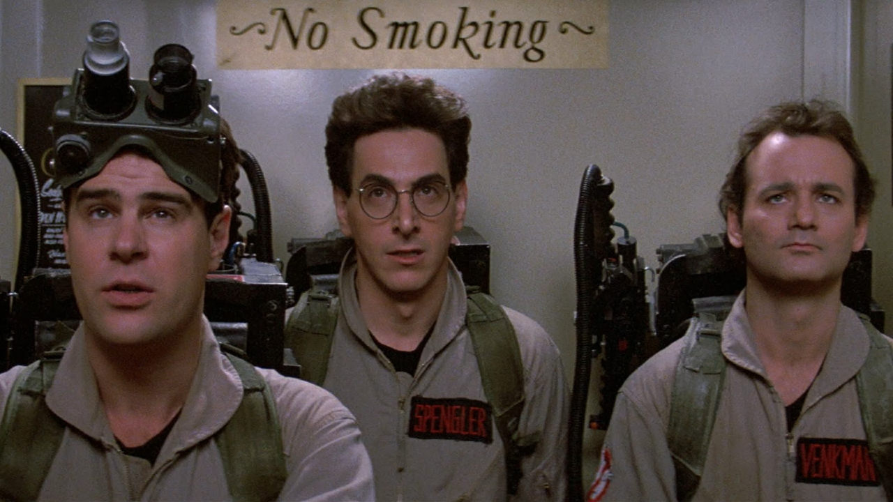 Bill Murray, Harold Ramis, and Dan Aykroyd in Ghostbusters