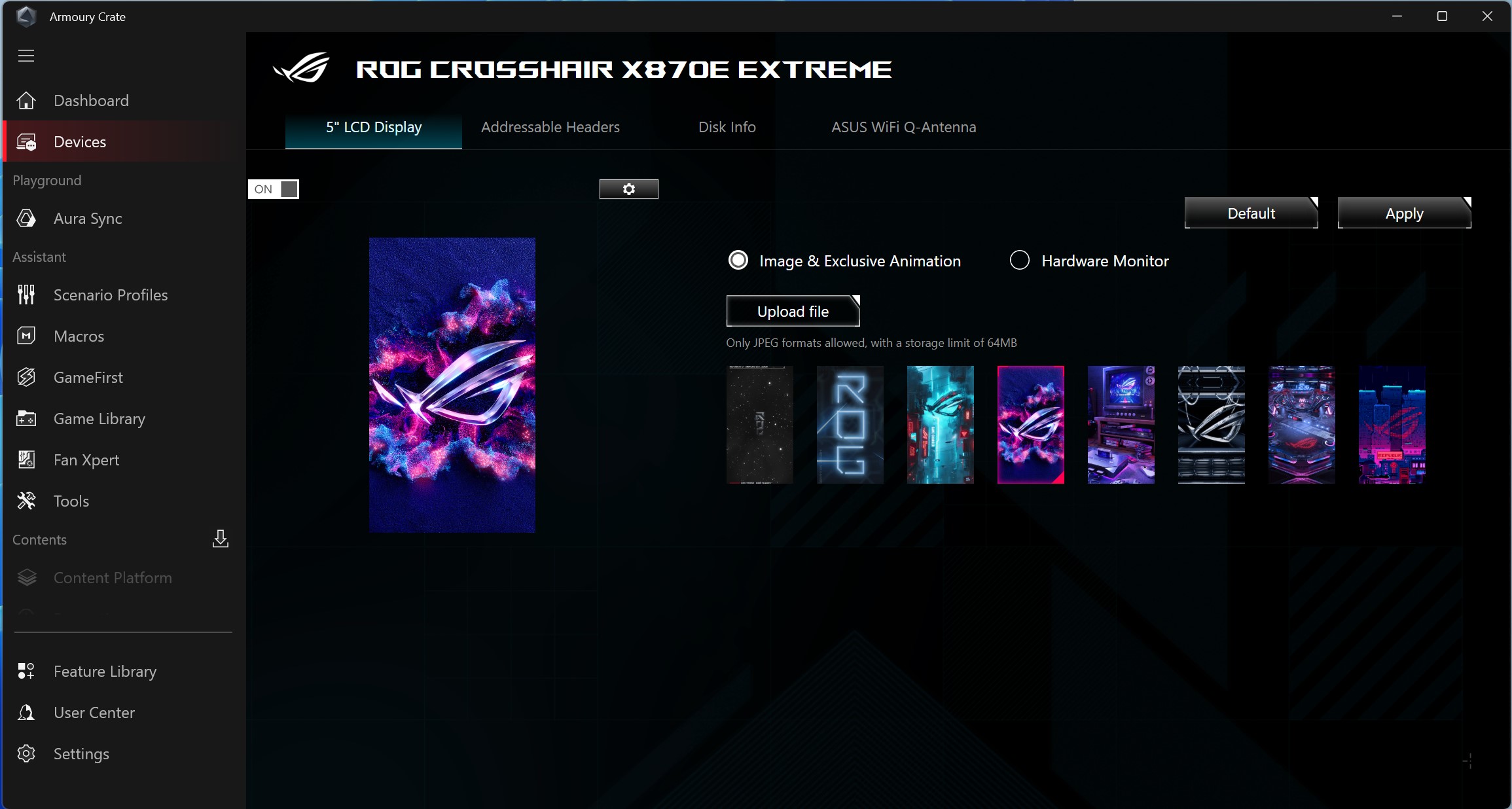 Asus ROG Crosshair X870E Extreme - Armoury Crate