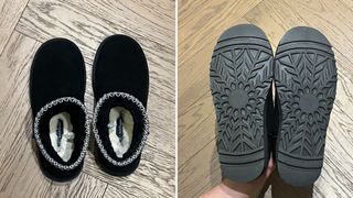 two images of Hush Puppies slippers