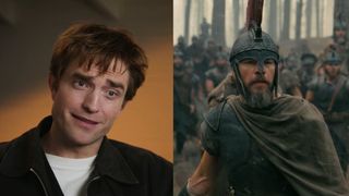 Robert Pattinson in an interview about The Odyssey and Matt Damon from the trailer side by side. 