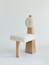 Lana Dining Chair, Ivory Bouclé &amp; Wood Chair by Christian Siriano for $1,750 at 1stDibs