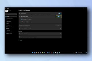 The Windows 11 Clipboard settings menu, demonstrating how to enable clipboard history in Windows