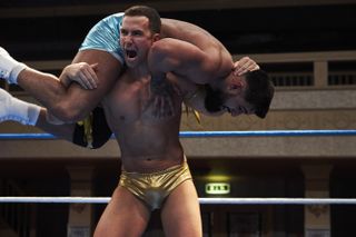 Deep Heat on ITV2 and ITV Hub sees Richard Fleeshman as cocky wrestler Nick Nitro in his skimpy gold trunks.