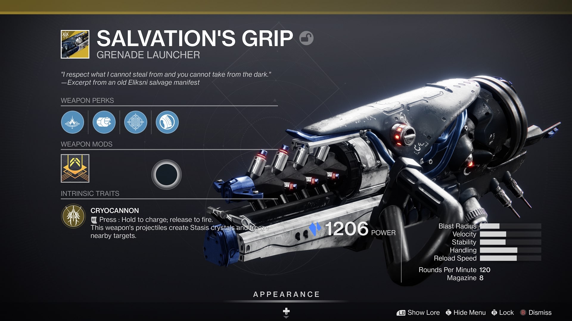 Destiny 2 beyond light salavation's grip exotic