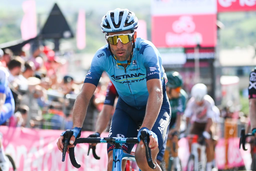 POTENZA ITALY MAY 13 Vincenzo Nibali of Italy and Team Astana Qazaqstan crosses the finish line during the 105th Giro dItalia 2022 Stage 7 a 196km stage from Diamante to Potenza 717m Giro WorldTour on May 13 2022 in Potenza Italy Photo by Tim de WaeleGetty Images