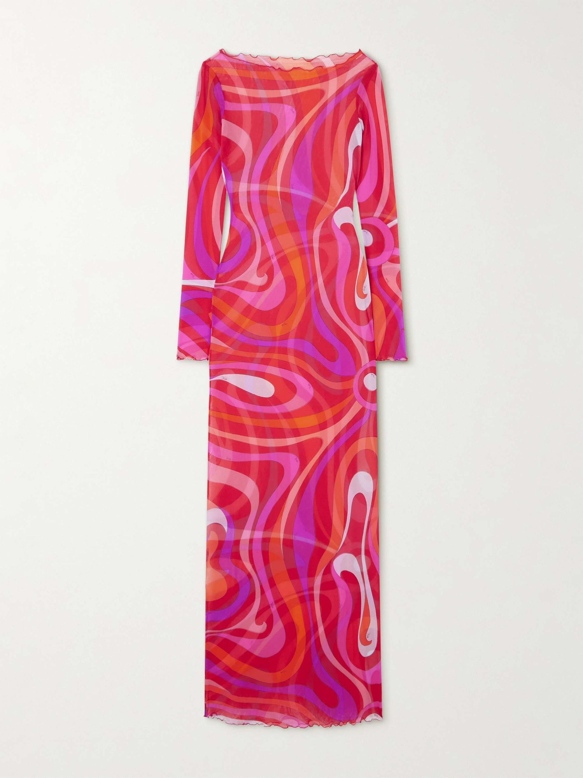 Marmo Printed Mesh Maxi Dress