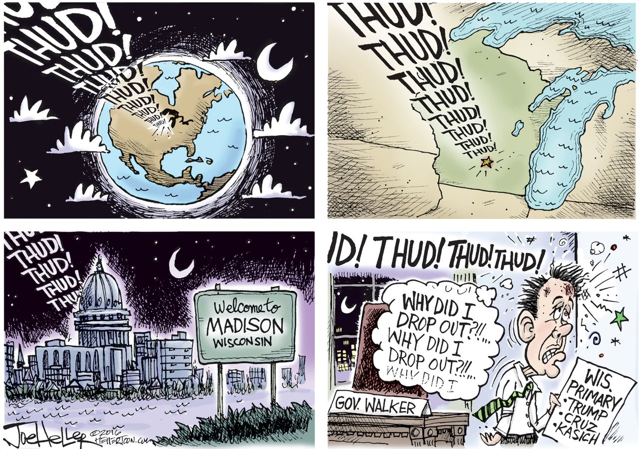 Political Cartoon U.S. Wisconsin Primary 2016