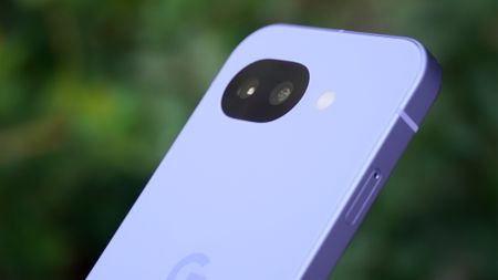 The Google Pixel 10a in the Lavender colorway.