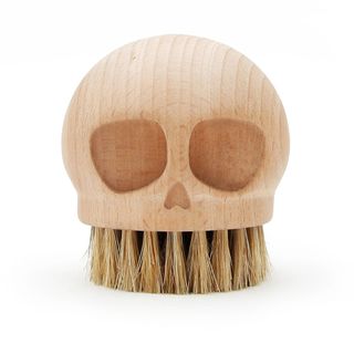 wooden skull brush