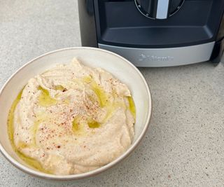 Hummus made in the Vitamix A2300 Ascent Series Blender