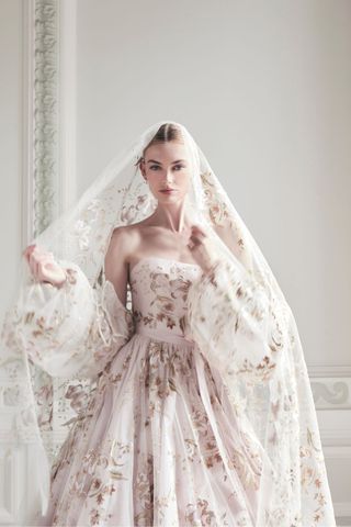 Pale pink bridal dress