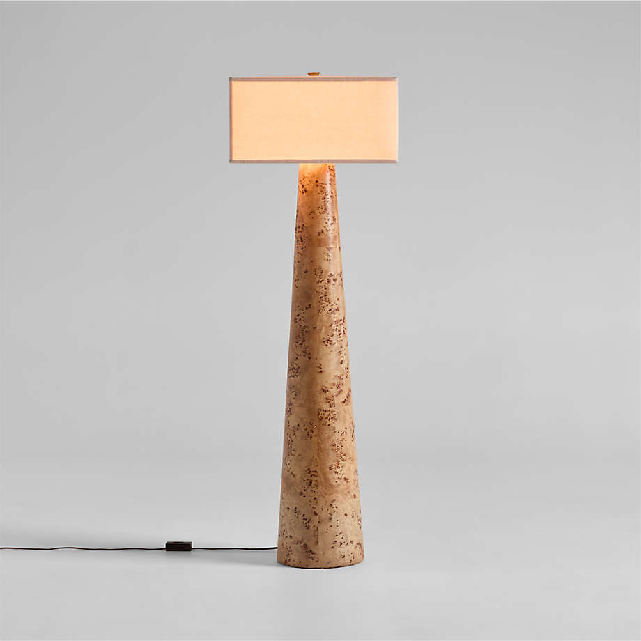 Brigette Romanek x Crate&Barrel burl wood floor lamp