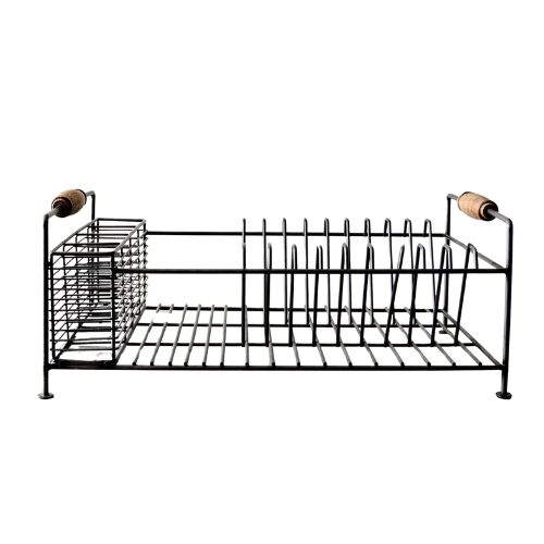 Iron and Acacia Wood Dish Drainer
