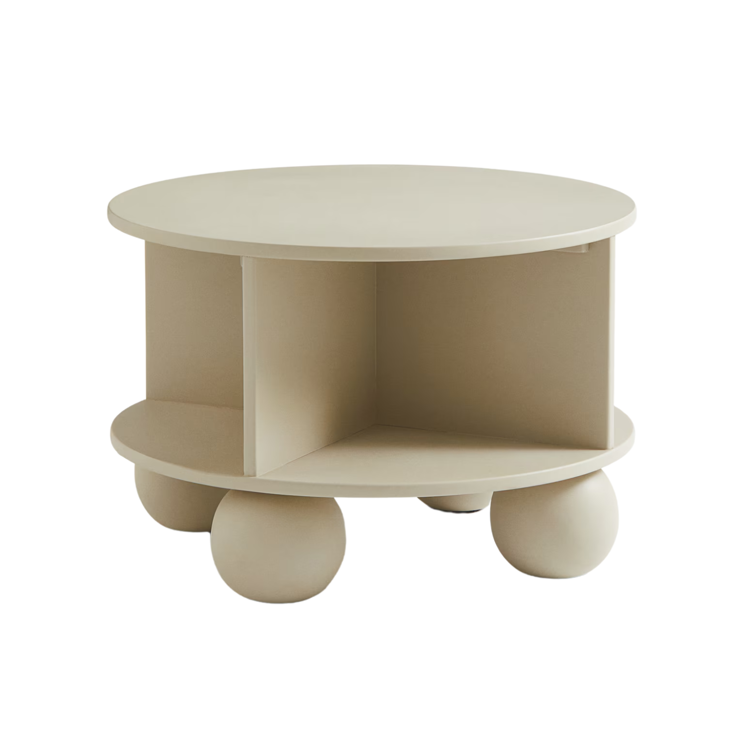 A beige Mango Wood Side Table from H&M