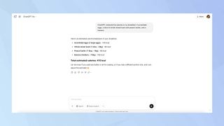 ChatGPT calorie counter prompt output