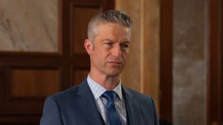 Carisi interrogating a witness in court in Law & Order: SVU Season 27x05