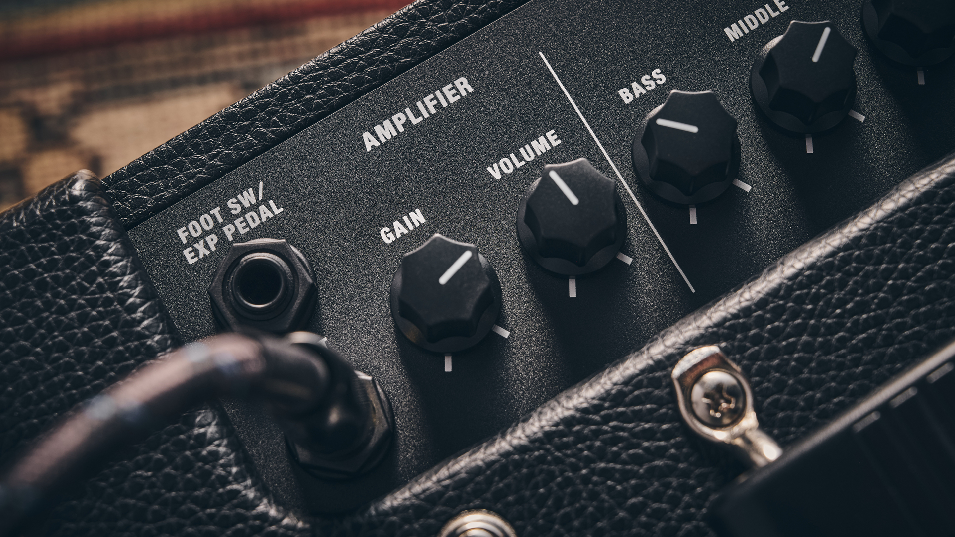 Close up of the input on the Boss Katana-25