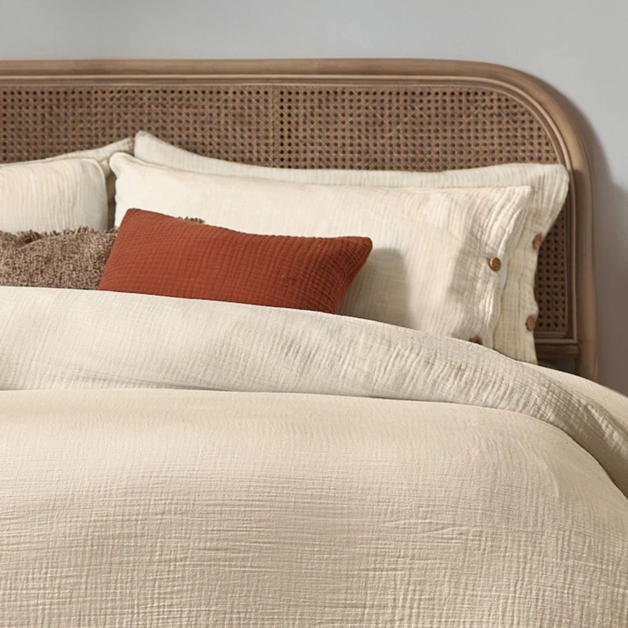 Yard, Natural Lark Muslin 100% Cotton Duvet Cover and Pillowcase Set