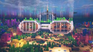 Minecraft ocean base - an underwater modern base build in a reef
